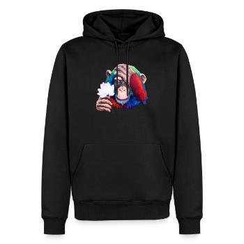 Monkey Loves Nature - Graffiti - Männer Premium Bio Hoodie - Schwarz - Vorne - Nico (187cm)