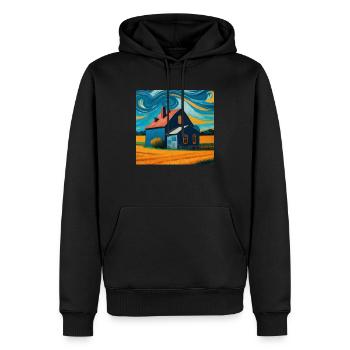 Weizenfeld im Norden Bayerns - Männer Premium Bio Hoodie - Schwarz - Vorne - Nico (187cm)