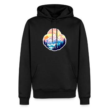 Wandern Berge Alpen - Männer Premium Bio Hoodie - Schwarz - Vorne - Nico (187cm)