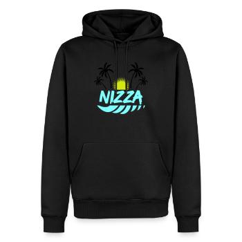 Gentil - Sweat à capuche Premium bio Homme - noir - Devant - Nico (187cm)
