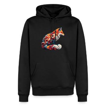 Farbenfroher abstrakter Fuchs - Männer Premium Bio Hoodie - Schwarz - Vorne - Nico (187cm)