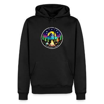 Camping, Zelt und Lagerfeuer - Männer Premium Bio Hoodie - Schwarz - Vorne - Nico (187cm)