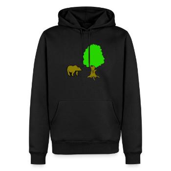 Arbre à ours - Sweat à capuche Premium bio Homme - noir - Devant - Nico (187cm)
