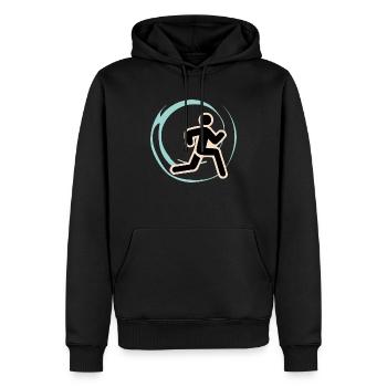 Laufendes Symbol - Männer Premium Bio Hoodie - Schwarz - Vorne - Nico (187cm)