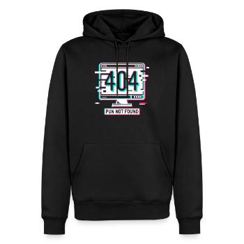 Error 404 Pun Not Found - Men’s Premium Organic Hoodie - black - Front - Nico (187cm)