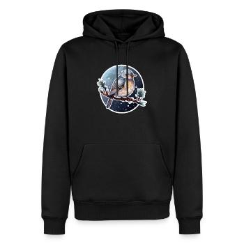Oiseau mignon en hiver - Sweat à capuche Premium bio Homme - noir - Devant - Nico (187cm)