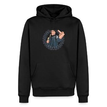 Rieser Grantler // Illustration - Männer Premium Bio Hoodie - Schwarz - Vorne - Nico (187cm)