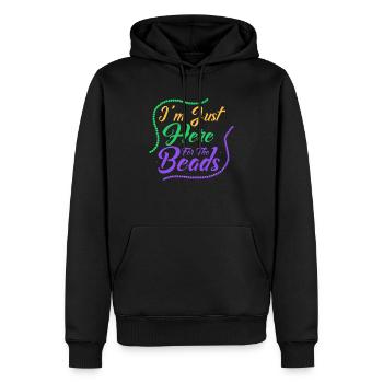 I'm Just Here For The Beads Mardi Gras Carnival - Männer Premium Bio Hoodie - Schwarz - Vorne - Nico (187cm)
