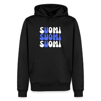 Finlande Finlande Finlande Groovy Vibe - Sweat à capuche Premium bio Homme - noir - Devant - Nico (187cm)