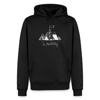 Wandertag - wandern - Männer Premium Bio Hoodie - Schwarz - Vorne - Nico (187cm)