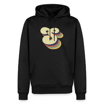 Lettre s rétro - Sweat à capuche Premium bio Homme - noir - Devant - Nico (187cm)