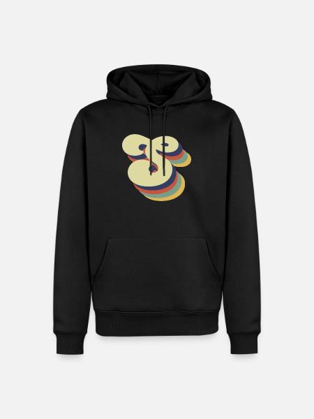 Retro S Letters - Men’s Premium Organic Hoodie - black