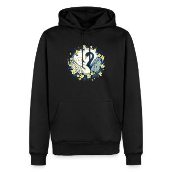 Schwanen-Pärchen - Männer Premium Bio Hoodie - Schwarz - Vorne - Nico (187cm)