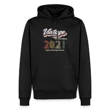 Vintage 2021 Vintage Retro Cadeau d’anniversaire - Sweat à capuche Premium bio Homme - noir - Devant - Nico (187cm)