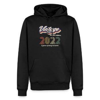 Vintage 2022 Vintage Retro Cadeau d’anniversaire - Sweat à capuche Premium bio Homme - noir - Devant - Nico (187cm)