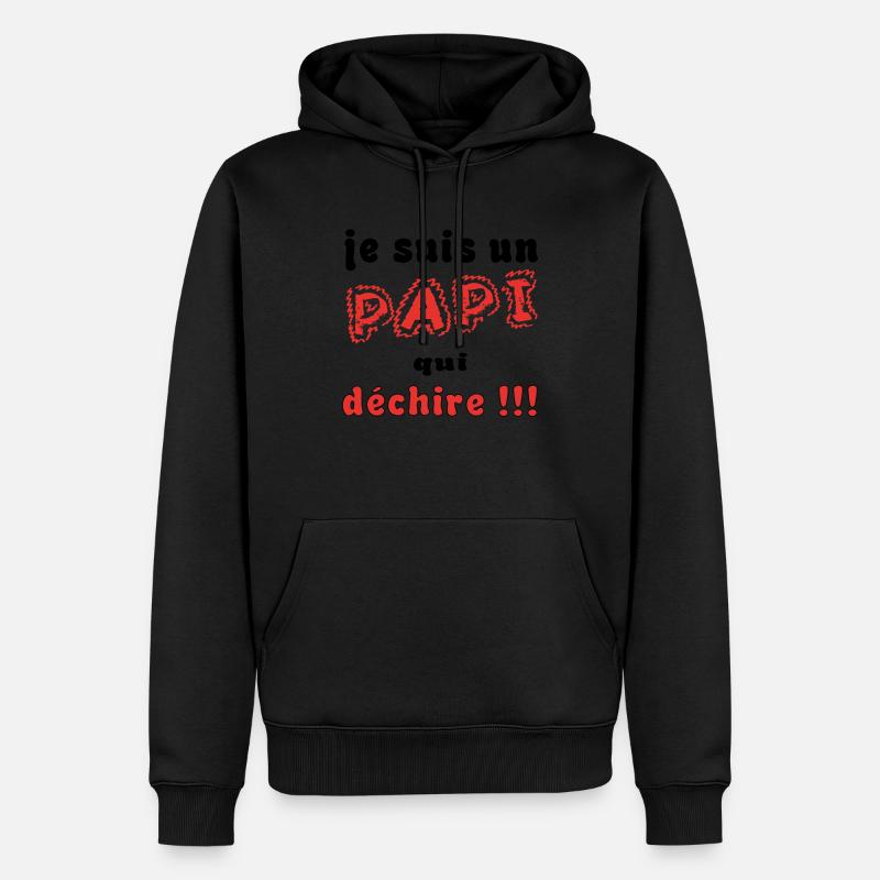 PAPI PAPY - Sweat à capuche Premium bio Homme - noir