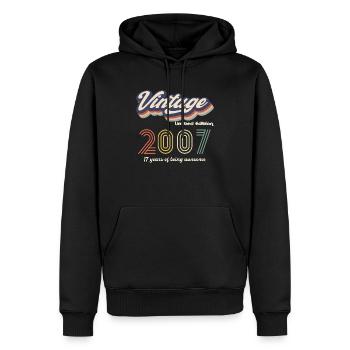 Vintage 2007 Vintage Retro Geburtstagsgeschenk - Männer Premium Bio Hoodie - Schwarz - Vorne - Nico (187cm)