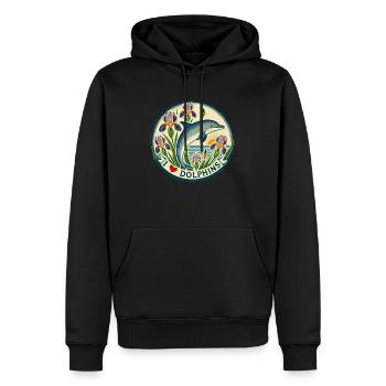 Delfin - Männer Premium Bio Hoodie - Schwarz - Vorne - Nico (187cm)