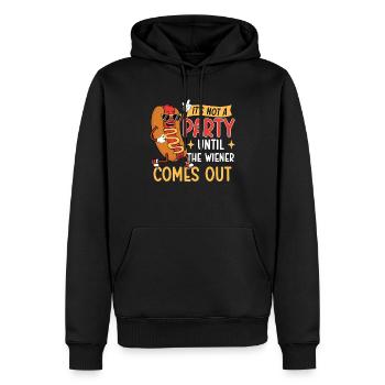 It's Not A Party Until The Wiener Comes Out - Men’s Premium Organic Hoodie - black - Front - Nico (187cm)