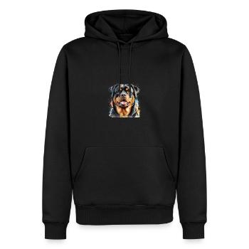 Rottweiler rayon de soleil - Sweat à capuche Premium bio Homme - noir - Devant - Nico (187cm)