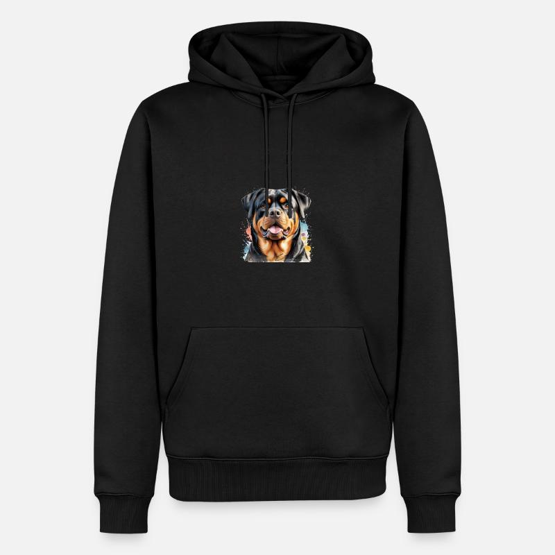 Rottweiler rayon de soleil - Sweat à capuche Premium bio Homme - noir