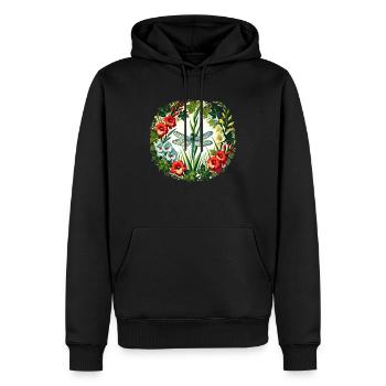 Libellule - Sweat à capuche Premium bio Homme - noir - Devant - Nico (187cm)