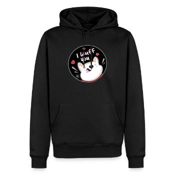 Chien Coréen - Style Japonais 09 - Sweat à capuche Premium bio Homme - noir - Devant - Nico (187cm)