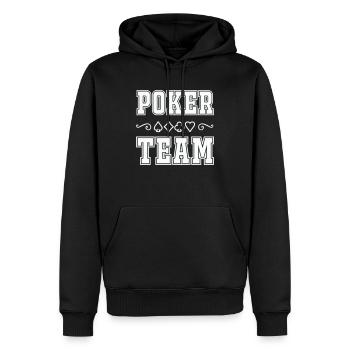 Équipe de poker - Sweat à capuche Premium bio Homme - noir - Devant - Nico (187cm)