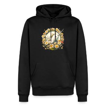 Narwal - Männer Premium Bio Hoodie - Schwarz - Vorne - Nico (187cm)
