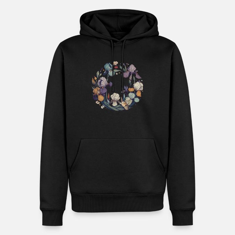 Iris - Sweat à capuche Premium bio Homme - noir
