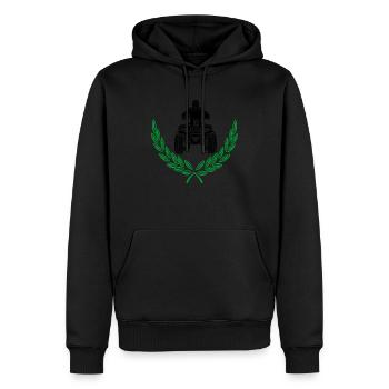 VTT Quad noir couronne de laurier vert - Sweat à capuche Premium bio Homme - noir - Devant - Nico (187cm)