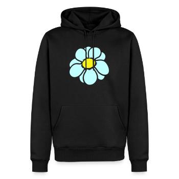 Petite Fleur Marguerite Blanche Décorative Belle Nature - Sweat à capuche Premium bio Homme - noir - Devant - Nico (187cm)
