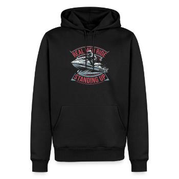 Pour les vrais amateurs de sports nautiques - Sweat à capuche Premium bio Homme - noir - Devant - Nico (187cm)