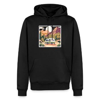 Rosa's Paradise - Männer Premium Bio Hoodie - Schwarz - Vorne - Nico (187cm)