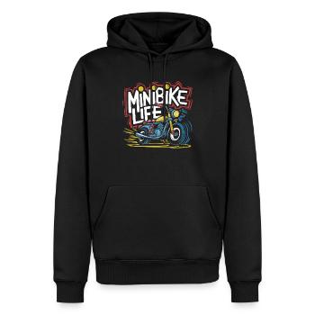 Passion pour les -motos - Sweat à capuche Premium bio Homme - noir - Devant - Nico (187cm)