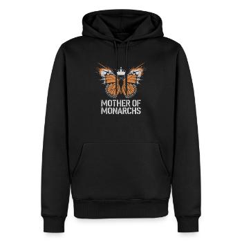 Majestueux monarque papillon amour - Sweat à capuche Premium bio Homme - noir - Devant - Nico (187cm)