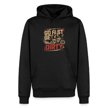 Motocross : la liberté sur deux roues - Sweat à capuche Premium bio Homme - noir - Devant - Nico (187cm)