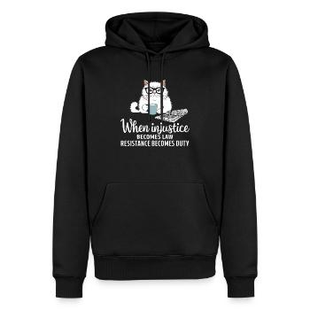 When Injustice Becomes Law Resistance Becomes Duty - Sweat à capuche Premium bio Homme - noir - Devant - Nico (187cm)