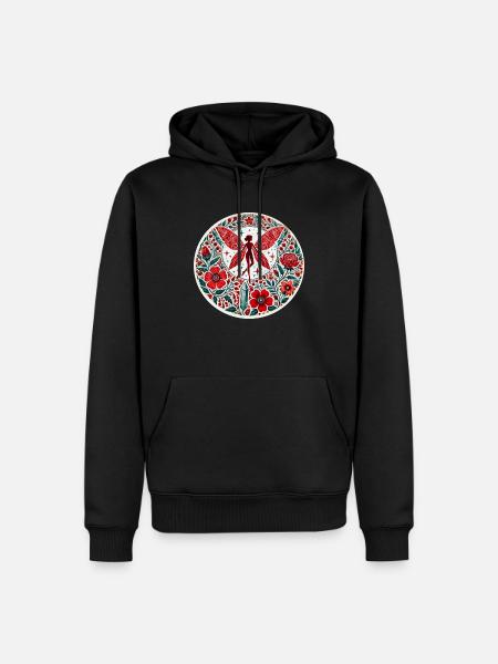 Vintage Rote Fee - Männer Premium Bio Hoodie - Schwarz