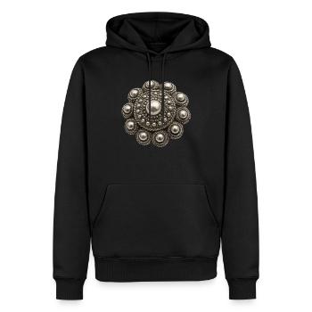 Zeeland-Knopf - Männer Premium Bio Hoodie - Schwarz - Vorne - Nico (187cm)