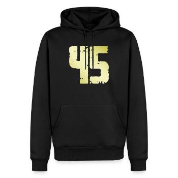 45 Zahl Vintage - Männer Premium Bio Hoodie - Schwarz - Vorne - Nico (187cm)