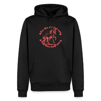 Pferd Herz Wind rosa - Männer Premium Bio Hoodie - Schwarz - Vorne - Nico (187cm)
