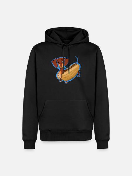 Chien Hot Dog - Sweat à capuche Premium bio Homme - noir