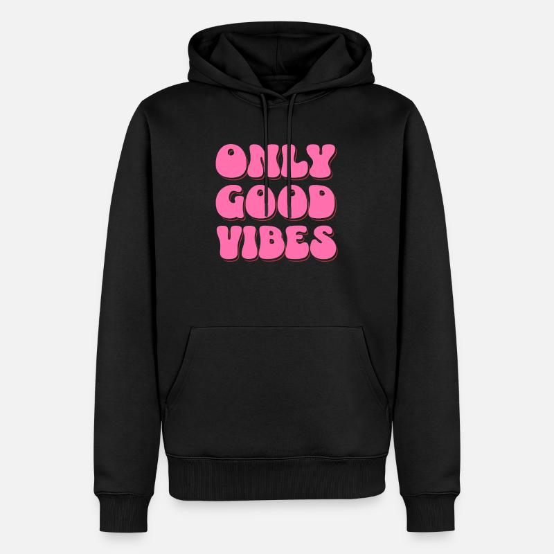 Ondes positives – Bonne énergie - Sweat à capuche Premium bio Homme - noir