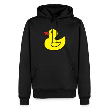 Canard, canard en caoutchouc, canard en caoutchouc - Sweat à capuche Premium bio Homme - noir - Devant - Nico (187cm)