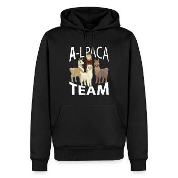 Alpakas Alpaka Team - Männer Premium Bio Hoodie - Schwarz - Vorne - Nico (187cm)