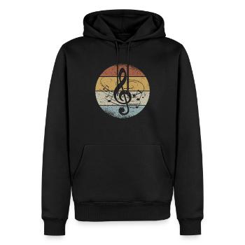 Claviers de violon Notes de musique Retro Clef - Sweat à capuche Premium bio Homme - noir - Devant - Nico (187cm)