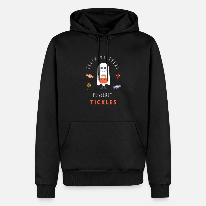 Süßigkeiten oder Streiche, evtl. Kitzeln - Männer Premium Bio Hoodie - Schwarz