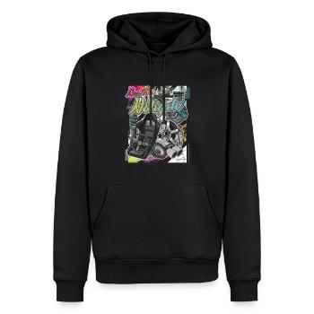 Nur das nötigste Tuning Auto Werkstatt Mechaniker - Männer Premium Bio Hoodie - Schwarz - Vorne - Nico (187cm)