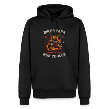Motorrad Shirt Chopper Cool Biker Papa Moto - Sweat à capuche Premium bio Homme - noir - Devant - Nico (187cm)